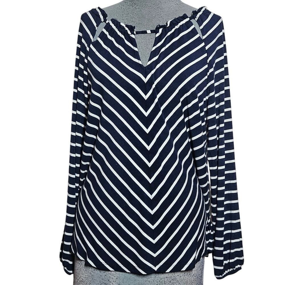 Chicos Striped Blouse Size 1 Medium
